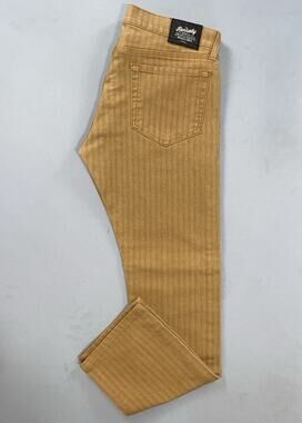 The Kennedy Denim Company Vintage Stretch Denim Jeans. Orange Herringbone, 32X29